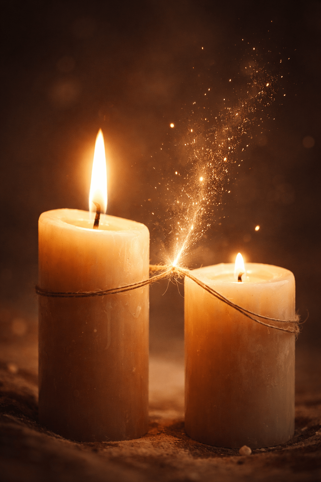 candle cord cutting illustartion